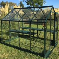 Vitavia Apollo 6x8 Green Greenhouse with Folding Staging