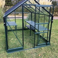 Vitavia Apollo 6x8 Green Greenhouse with Low Threshold Base