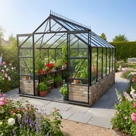 Vitavia Cassandra Black 8x12 9900 Dwarf Wall Greenhouse