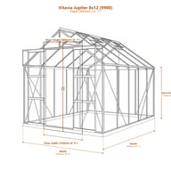 Vitavia Jupiter 8x12 9900 greenhouse dimensions diagram