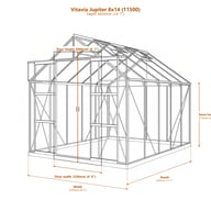 Vitavia Jupiter 8x14 11500 greenhouse dimensions diagram