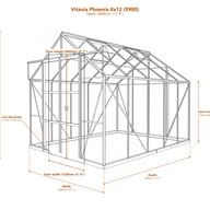 Vitavia Phoenix 8x12 9900 greenhouse dimensions diagram