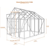 Vitavia Phoenix 8x14 11500 greenhouse dimensions diagram