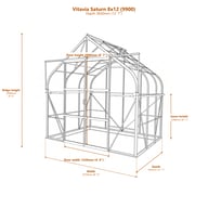 Vitavia Saturn 8x12 9900 greenhouse dimensions diagram