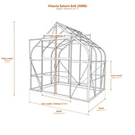 Vitavia Saturn 8x6 5000 greenhouse dimensions diagram