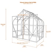 Vitavia Saturn 8x8 6700 greenhouse dimensions diagram