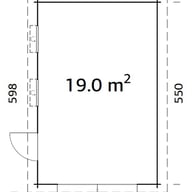 Palmako Rasmus 5.5m x 3.6m Wooden Garage Dimensions