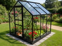 Vitavia 6x6 Black Venus 3800 Greenhouse - Toughened Glass