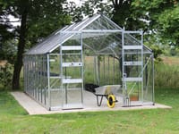 Halls Cotswold Bourton Silver 10x20 Greenhouse - Toughened Glass