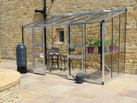 Halls Cotswold Broadway Silver 6x12 Lean to Greenhouse - Polycarbonate Glazing