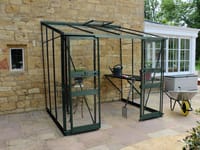 Halls Cotswold Broadway Green 6x8 Lean to Greenhouse - Polycarbonate Glazing
