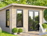 Power 12x8 Pent Log Cabin 44mm