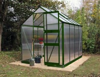 Halls Cotswold Burford Green 6x10 Greenhouse - Polycarbonate Glazing