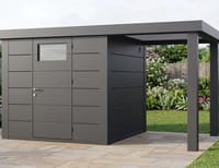 Telluria Classico Open Lounge Large 2424 Metal Garden Shed with Canopy
