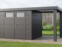 Telluria Classico Open Lounge Small 2724 Metal Garden Shed with Canopy