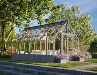 Palmako Emilia L 10x16 Wooden Greenhouse Painted Grey