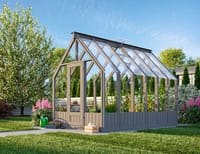 Palmako Emilia M 8x12 Wooden Greenhouse Painted Grey