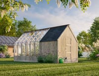 Palmako Emilia M+ 8x18 Wooden Greenhouse with Tool Shed