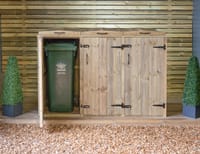 Garden Village Triple Wooden Wheelie Bin Store 240 Litre