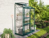 Vitavia 2x4 Green IDA 900 Lean To Greenhouse - Toughened Glass
