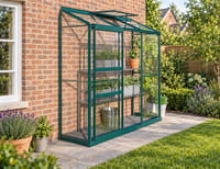 Vitavia 2x6 Green IDA 1300 Lean To Greenhouse - Toughened Glass