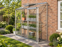 Vitavia 2x6 IDA 1300 Lean To Greenhouse - Toughened Glass