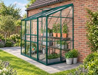 Vitavia 4x8 Green IDA 3300 Lean To Greenhouse - Horticultural Glass