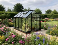Vitavia 8x6 Black Apollo 5000 Greenhouse - Toughened Glass