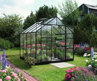 Vitavia 8x8 Black Jupiter 6700 Greenhouse - Toughened Glass