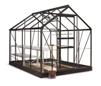8x6 Black Halls Popular Greenhouse - Polycarbonate Glazing