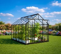 Vitavia 8x10 Black Jupiter 8300 Greenhouse Short Pane - Toughened Glass
