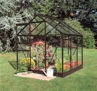6x6 Black Halls Popular Greenhouse - Toughened Glass