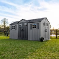 Lifetime 15x8 Dual Entry Plastic Shed Grey