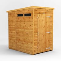 Power 4x6 Pent Security Shed Single Door