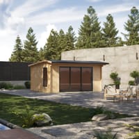 Power 14x8 Apex Aluminium Log Cabin 44mm