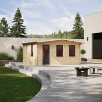 Power 18x16 Apex Deluxe Retreat Log Cabin 44mm
