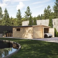 Power 14x20 Apex Log Cabin Double Garage 44mm