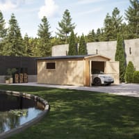 Power 20x18 Apex Log Cabin Garage 44mm