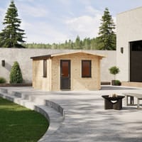 Power 14x14 Apex Retreat Log Cabin 44mm