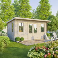 Power 12x10 Pent Classic Log Cabin 44mm