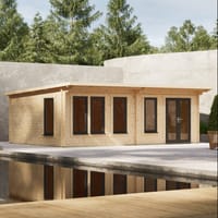 Power 24x12 Pent Manor Log Cabin 44mm