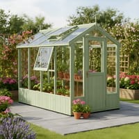 Swallow Lark 4x8 Painted Wooden Greenhouse