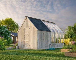 Palmako Emilia S+ 8x14 Wooden Greenhouse with Shed