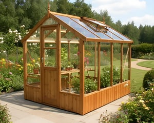 Swallow Kingfisher 6x8 Wooden Greenhouse