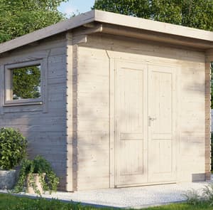Power 12x10 Pent Workshop Log Cabin