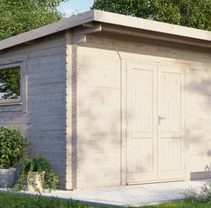 Power 14x14 Pent Workshop Log Cabin