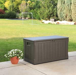Lifetime 439 Litre Plastic Outdoor Storage Box Brown