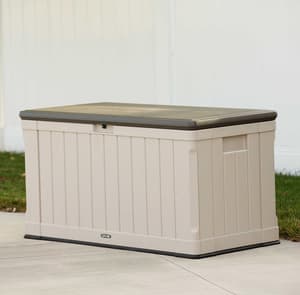 Lifetime 439 Litre Plastic Outdoor Storage Box Desert Sand