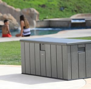 Lifetime 568 Litre Plastic Outdoor Storage Box Brown
