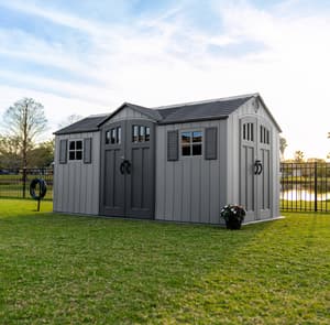 Lifetime 15x8 Dual Entry Plastic Shed Grey